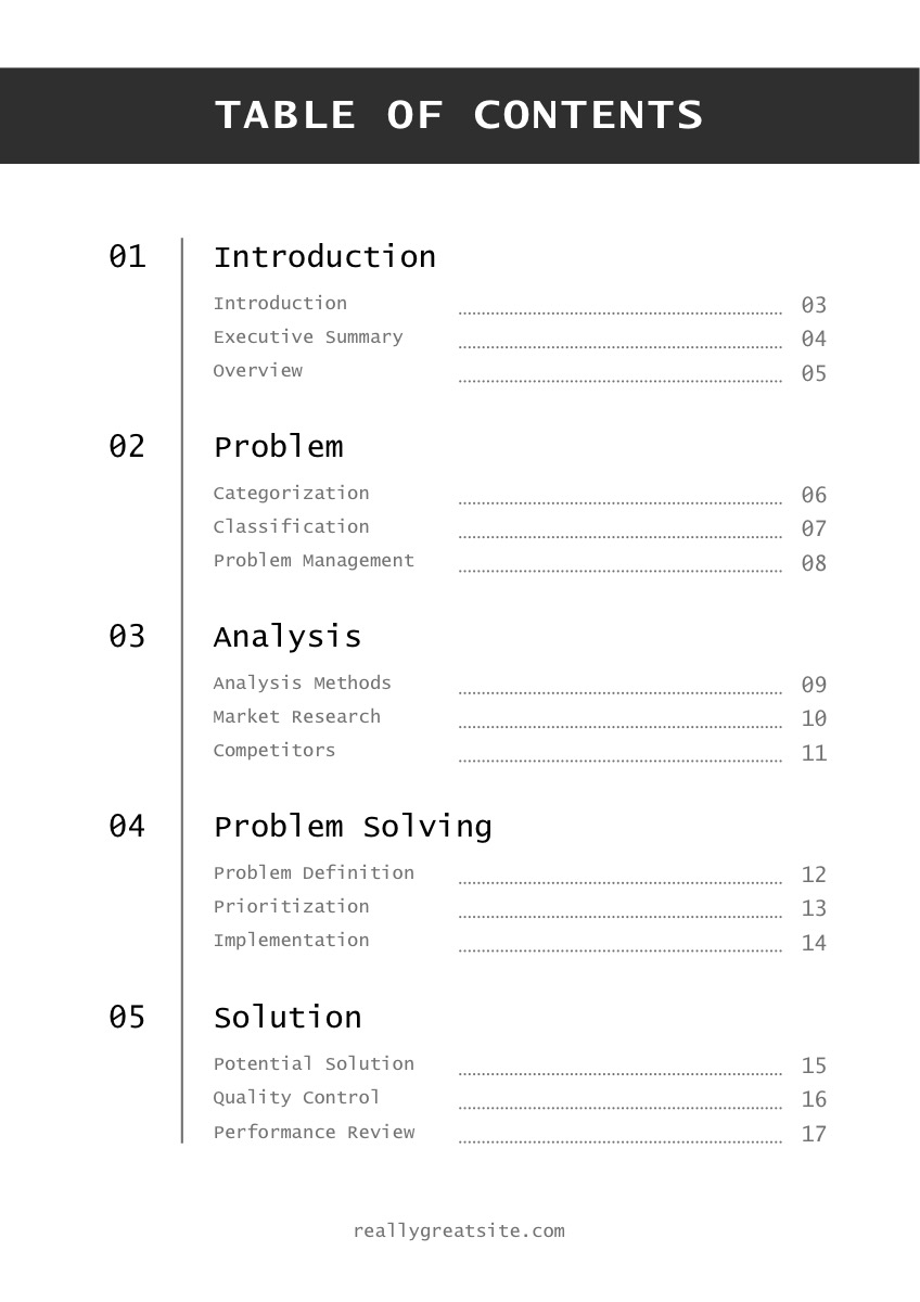 Presentation — Contents